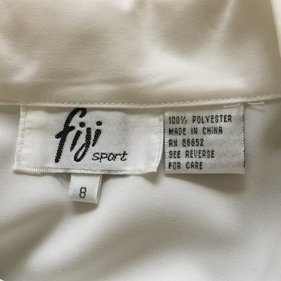 Vintage 80s FIGI SPORT Ivory with Black Applique Blouse Size 8 Small - Picture 8 of 8